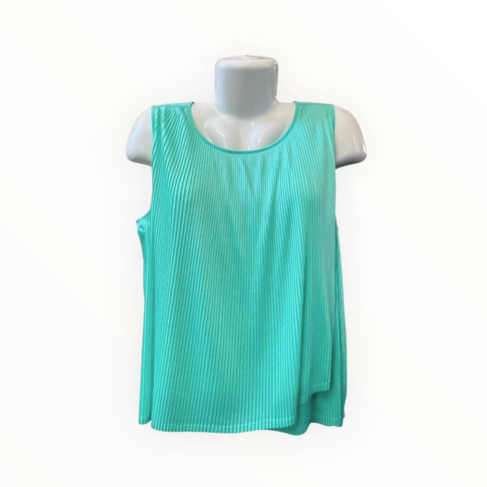 Mossimo Women's Green Sleeveless Pleated Layered Front Casual Charm Tank SZ XL